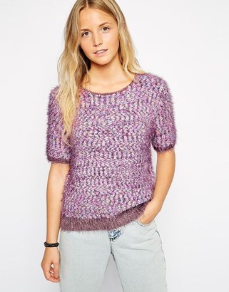 B.young Brave Soul Fluffly Speckled Jumper With Cap Sleeves