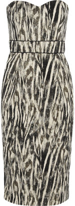 Badgley Mischka Zebra-print crepe dress