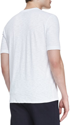 Vince Jersey-Flame Short-Sleeve Henley, White