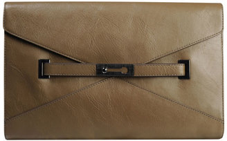 French Connection Game On Large Leather Envelope Clutch