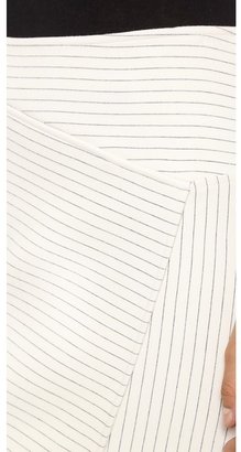 Tibi Asymmetrical Pinstripe Skirt