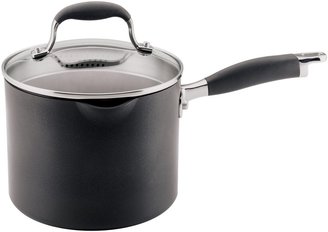 Anolon Advanced Hard Anodized Nonstick 3-1/2-Quart Covered Straining Saucepan with Spouts