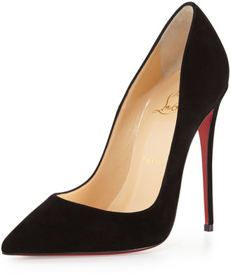 Christian Louboutin So Kate Suede Red Sole Pump, Black