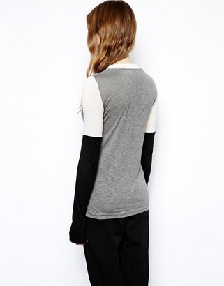 Pencey Color Block Henley Top - Gy1