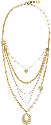 Lulu Frost Gold-plated, crystal and freshwater pearl necklace