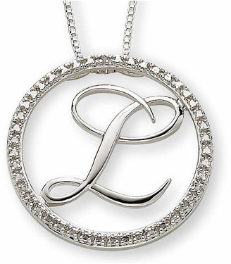 FINE JEWELRY Personalized Diamond-Accent Circle Initial Pendant Necklace