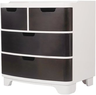 Bloom Luxo Dresser - White Frame With Cappuccino Drawers-Cappuccino