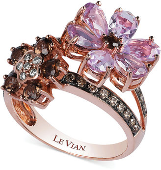 LeVian Multi-Stone Flower Ring in 14k Rose Gold (2-1/3 ct. t.w.)