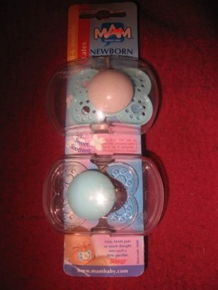 Sassy Mam 0-6 mo Latex Pacifiers-(Mint Green & Clear)