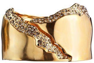 Alexis Bittar Gold Crystal Encrusted Ripped Cuff