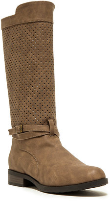 Qupid Taupe Perforated Turner Boot