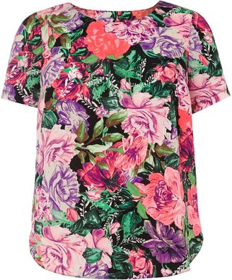 Evans Floral neon shell top