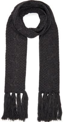 River Island Dark grey cable knit scarf