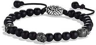 David Yurman Spiritual Beads Black Onyx Skull Bracelet