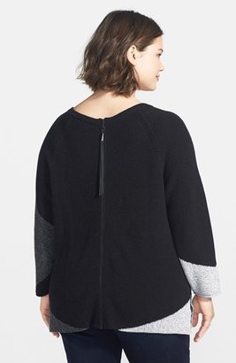 Nic+Zoe 'Geo Pop' Zip Back Sweater (Plus Size)