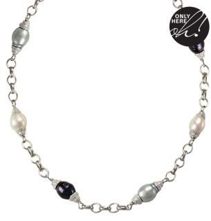 Lord & Taylor Sterling Silver and Multi Pearl Necklace