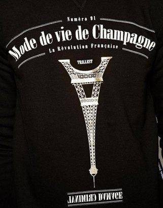 Criminal Damage Sweatshirt with Champagne Print
