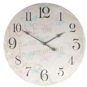 Debenhams Cream butterfly printed wall clock