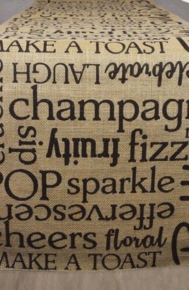 DESIGN IMPORTS 'Champagne' Burlap Table Runner