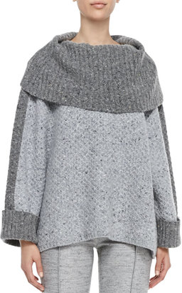 Carolina Herrera Turtleneck Box Sweater, Light Gray