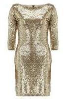 Dorothy Perkins Womens **Alice & You Gold Sequin Bodycon Dress- Gold