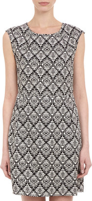 Barneys New York Abstract Diamond-print Sleeveless Sheath Dress
