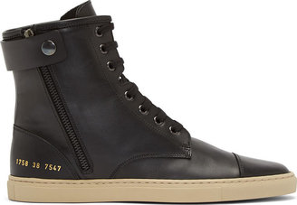 Common Projects Black Leather Training Boots