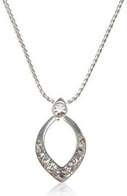 Pilgrim Silver open diamante teardrop pendant necklace