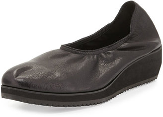 Eileen Fisher Mellow Leather Slip-On Flat, Black