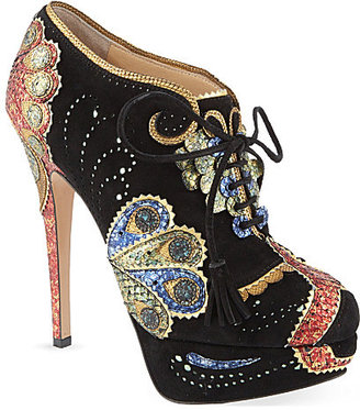 Charlotte Olympia Orient Express heeled shoes Blue/drk.c