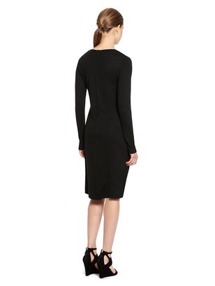 DKNY Crewneck Dress With Pleated Front