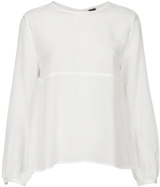 Topshop Tulle Back Silk Blouse