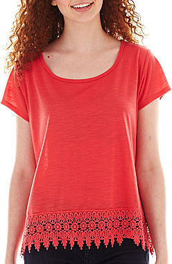 JCPenney Rewind Lace-Trim Tee