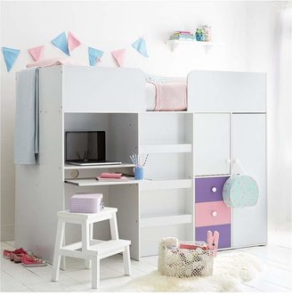 Kidspace New Metro Mid Sleeper Bed with Built-in Desk and Storage