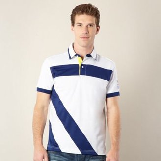 Nautica White diagonal striped performance polo shirt