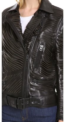 Acne Studios Shredded Leather Motorcyle Jacket