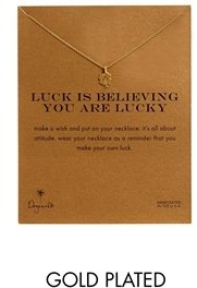 Dogeared Gold Plated Luck Is Believing You Are Lucky Necklace - Gold plated