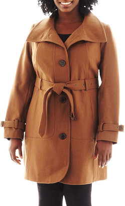 JCPenney Worthington Belted Wool-Blend Coat - Plus
