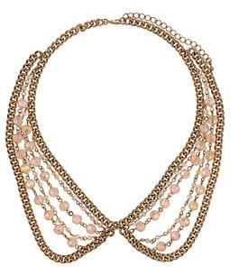 Topshop Womens Facet Collar Necklace - Pink