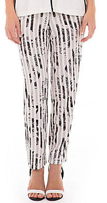 Adrienne Vittadini Floral Stripe Crepe Soft Pants