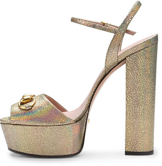 Gucci Claudie Iridescent Platform Sandal