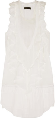 Isabel Marant Rafael mesh-paneled silk-georgette mini dress