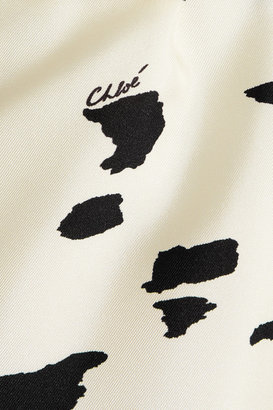 Chloé Printed silk-twill dress