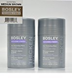 Bosley Hair Thickening Fibers Keratin Hair Fibers .42 oz (Medium Brown) 2 Pack