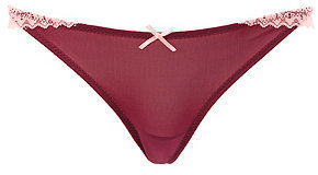 Charlotte Russe Contrast Lace-Sided Thong Panties