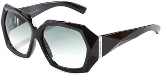 Swarovski Faceted Square Sunglasses, Black