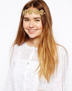 ASOS Flower Headband - Gold