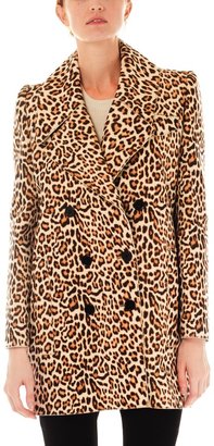 Carven Printed Wool Leopard Double Button Coat