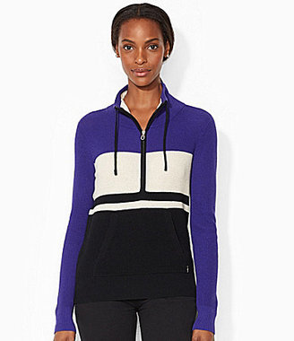 Lauren Ralph Lauren Colorblocked Half-Zip Sweater