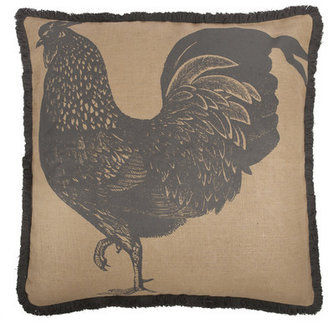 Thomas Paul Jute Prized Poultry Rooster Pillow
